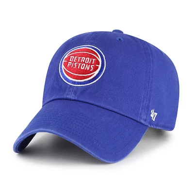 Men's '47 Blue Detroit Pistons Team Logo Clean Up Adjustable Hat