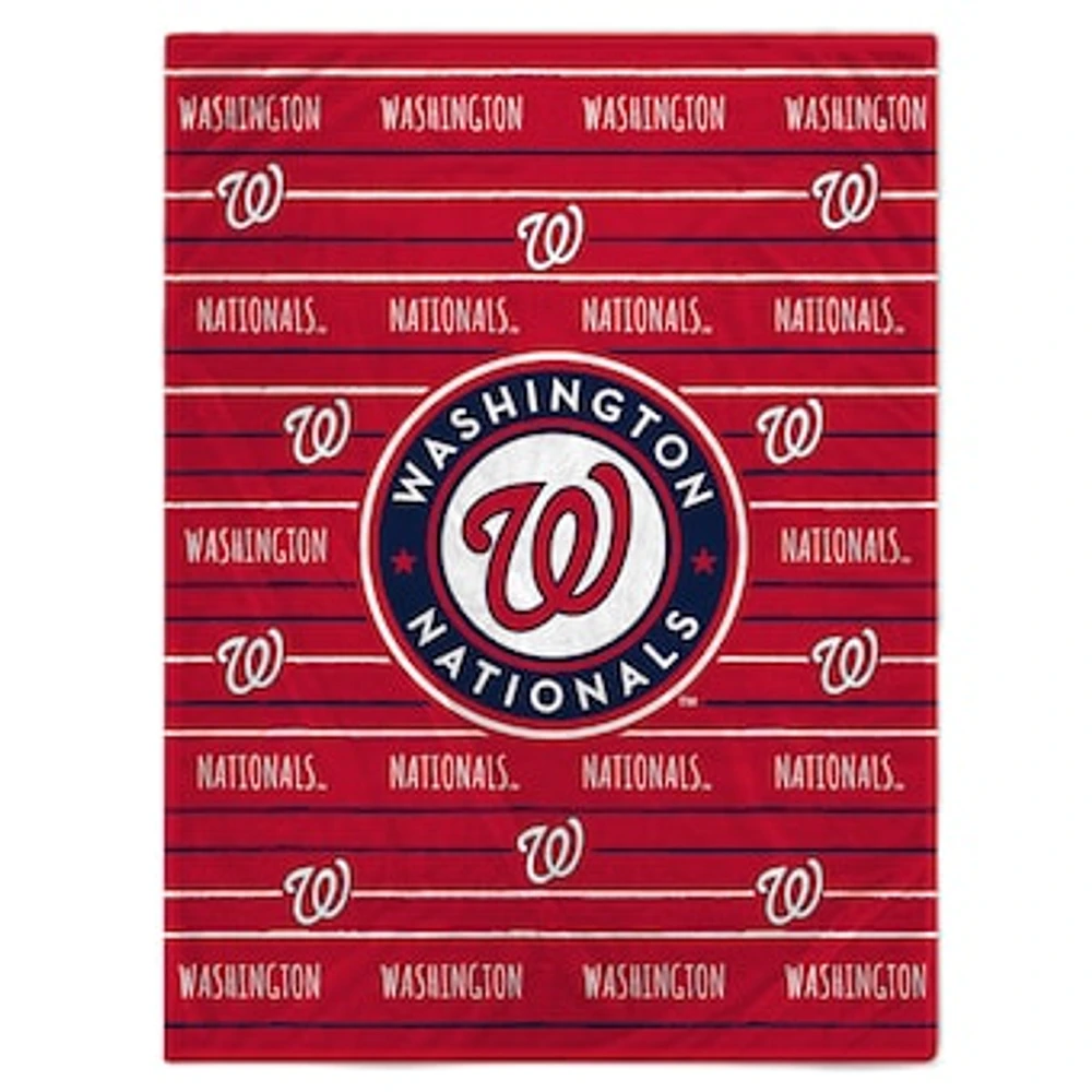 Washington Nationals 60'' x 80'' Logo Stripe Flannel Fleece Blanket