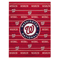 Washington Nationals 60'' x 80'' Logo Stripe Flannel Fleece Blanket