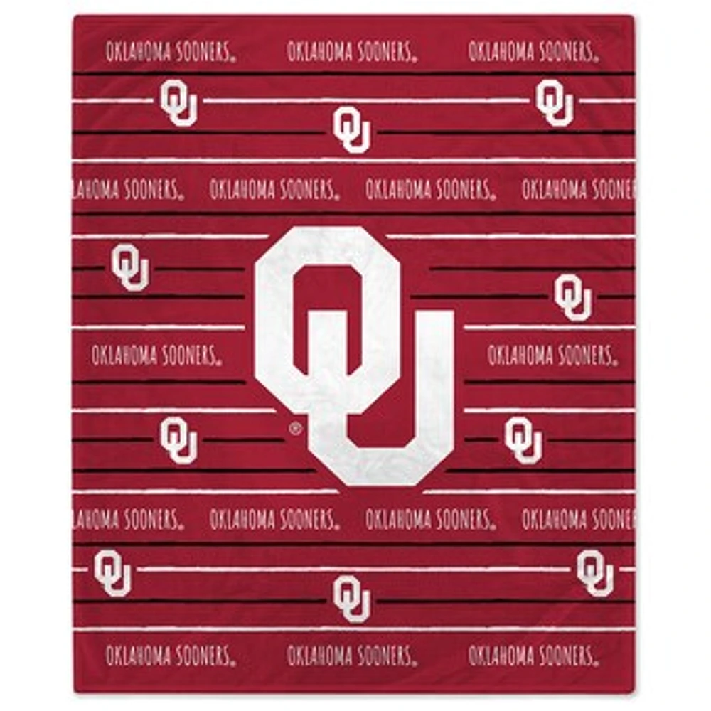 Oklahoma Sooners 60'' x 80'' Logo Stripe Flannel Fleece Blanket