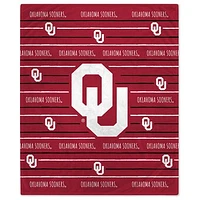 Oklahoma Sooners 60'' x 80'' Logo Stripe Flannel Fleece Blanket