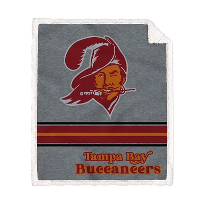 Tampa Bay Buccaneers 50'' x 60'' Vintage Triple Stripe French Terry Sherpa Blanket