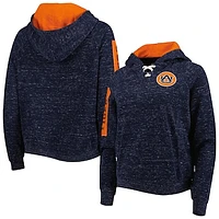 Women's Colosseum Navy Auburn Tigers The Devil Speckle Lace-Placket Raglan Pullover Hoodie