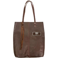 Brown Nova Southeastern Sharks Logo Plate Mee Canyon Tote