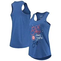 Women's Touch Royal Chicago Cubs Americana Tri-Blend Racerback Tank Top