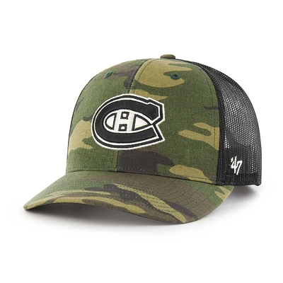 Men's '47 Camo/Black Montreal Canadiens Trucker Snapback Hat