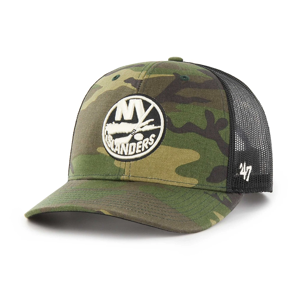 Men's '47 Camo/Black New York Islanders Trucker Snapback Hat