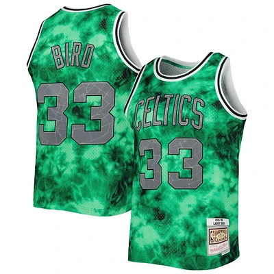 Men's Mitchell & Ness Larry Bird Kelly Green Boston Celtics 1985/86 Galaxy Swingman Jersey