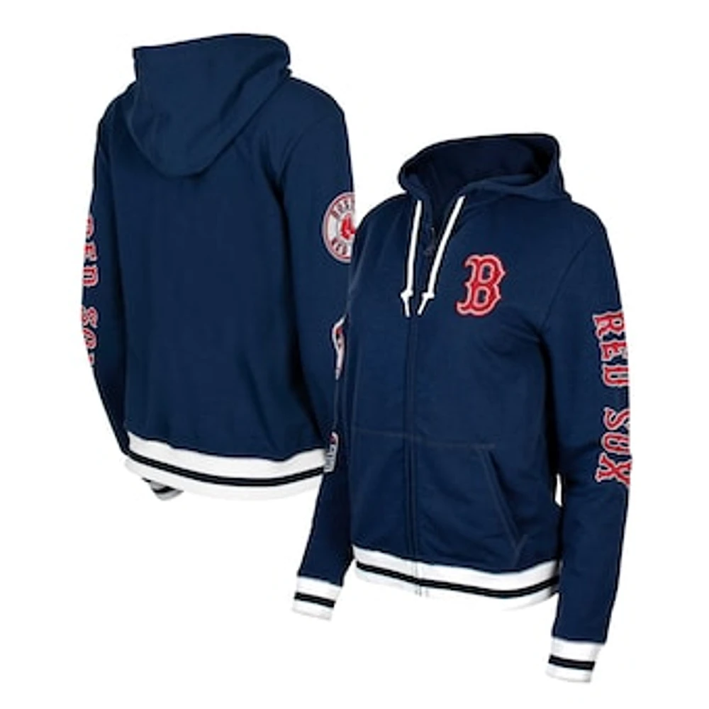 Women's New Era Navy Boston Red Sox Elite Tri-Blend Full-Zip Hoodie