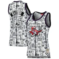 Women's Mitchell & Ness Vince Carter White Toronto Raptors 1998 Doodle Swingman Jersey