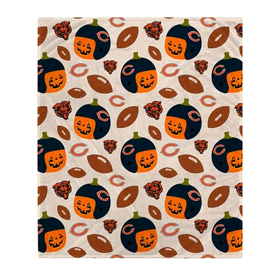 Chicago Bears 60" x 70" Pumpkin Helmet Corral Fleece Blanket