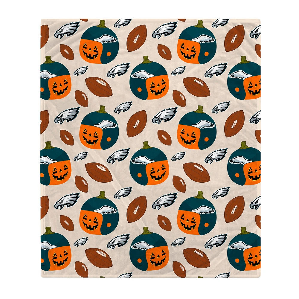 Philadelphia Eagles 60" x 70" Pumpkin Helmet Corral Fleece Blanket