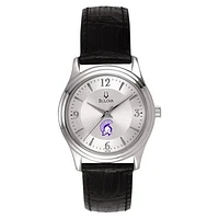 Women's Bulova Silver Winona State Warriors Leather Watch