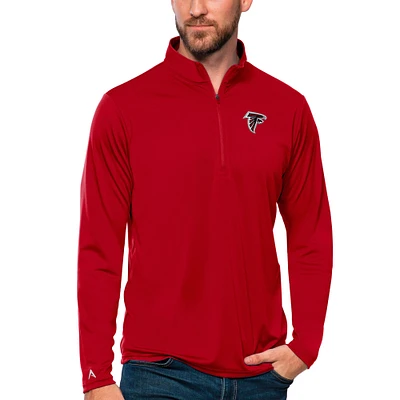 Men's Antigua Red Atlanta Falcons Tribute Quarter-Zip Lightweight Pullover Top