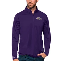 Men's Antigua Purple Baltimore Ravens Tribute Quarter-Zip Lightweight Pullover Top