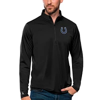 Men's Antigua Black Indianapolis Colts Tribute Quarter-Zip Lightweight Pullover Top