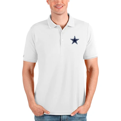 Men's Antigua White Dallas Cowboys Affluent Polo