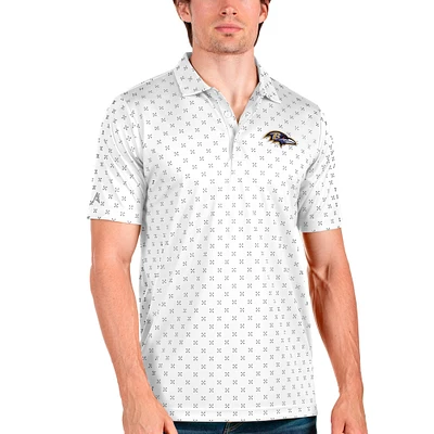 Men's Antigua White Baltimore Ravens Spark Polo