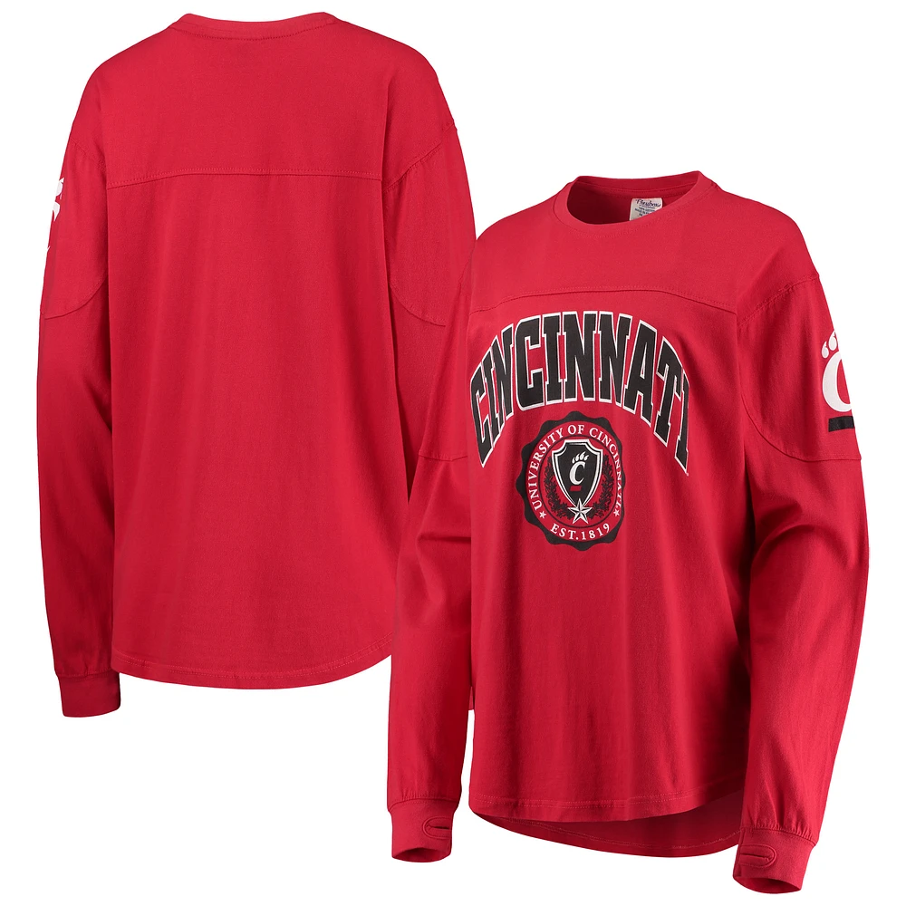 Women's Pressbox Red Cincinnati Bearcats Edith Long Sleeve T-Shirt