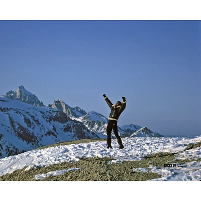 Rocky IV Unsigned Arms Up on Mountain Photograph