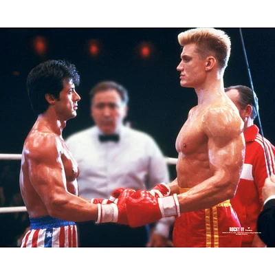 Rocky IV Unsigned and Ivan Drago Touch Gloves Photograph