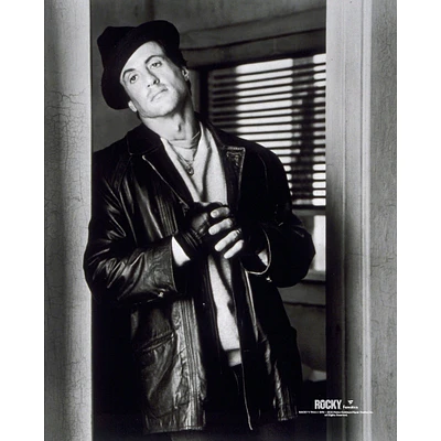 Rocky Unsigned Close Up with Fedora and Jacket on Photograph