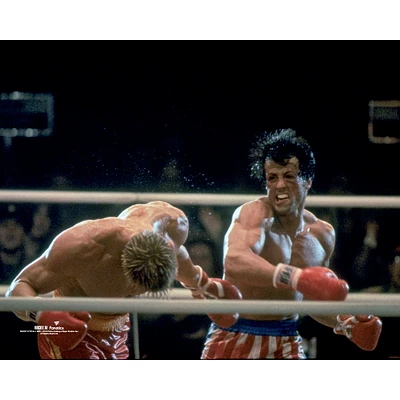 Rocky IV Unsigned Punching Ivan Drago Photograph