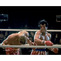 Rocky IV Unsigned Punching Ivan Drago Photograph