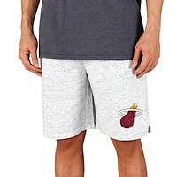 Men's Concepts Sport White/Charcoal Miami Heat Throttle Knit Jam Shorts