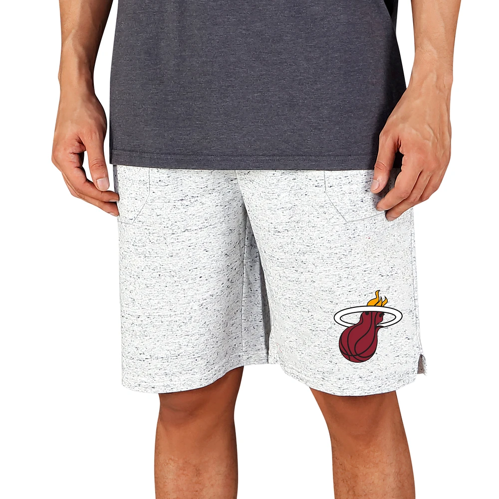 Men's Concepts Sport White/Charcoal Miami Heat Throttle Knit Jam Shorts