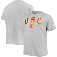 Men's Champion Heathered Gray USC Trojans Big & Tall Arch Over Logo T-Shirt