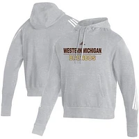 Men's adidas Heathered Gray Western Michigan Broncos Fashion Pullover Hoodie