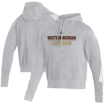 Men's adidas Heathered Gray Western Michigan Broncos Fashion Pullover Hoodie
