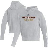 Men's adidas Heathered Gray Western Michigan Broncos Fashion Pullover Hoodie