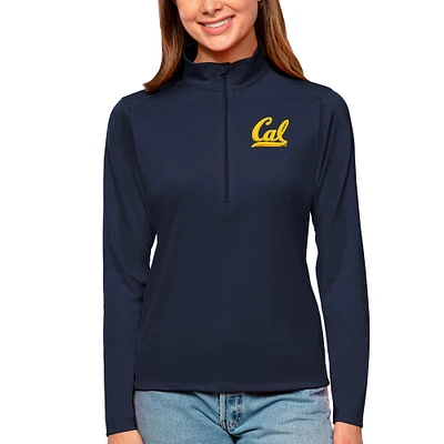 Women's Antigua Navy Cal Bears Tribute Quarter-Zip Pullover Top