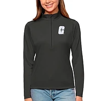 Women's Antigua Charcoal Charlotte 49ers Tribute Quarter-Zip Pullover Top