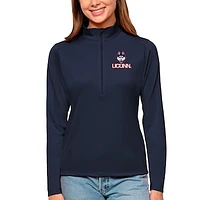 Women's Antigua Navy UConn Huskies Tribute Quarter-Zip Pullover Top