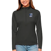 Women's Antigua Charcoal Creighton Bluejays Tribute Quarter-Zip Pullover Top