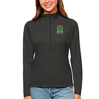 Women's Antigua Charcoal Marshall Thundering Herd Tribute Quarter-Zip Pullover Top