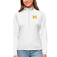 Women's Antigua Michigan Wolverines Tribute Quarter-Zip Pullover Top