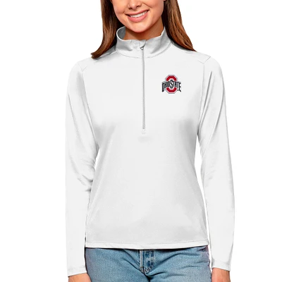 Women's Antigua Ohio State Buckeyes Tribute Quarter-Zip Pullover Top