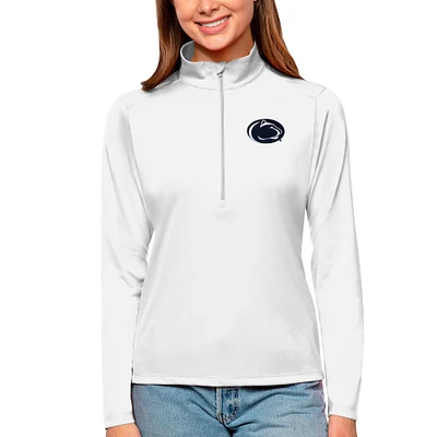 Women's Antigua White Penn State Nittany Lions Tribute Quarter-Zip Pullover Top