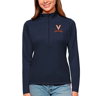 Women's Antigua Navy Virginia Cavaliers Tribute Quarter-Zip Pullover Top