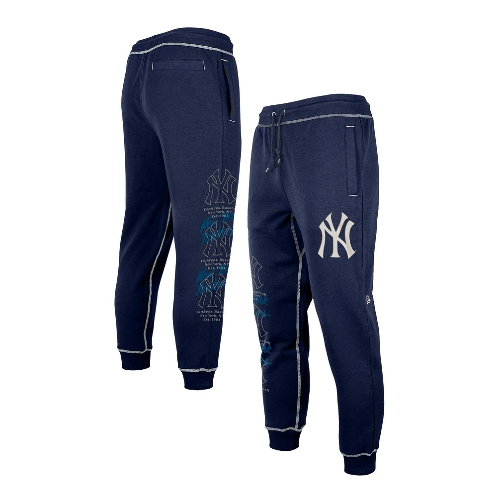 Men's New Era Navy New York Yankees Team Split Jogger Pants