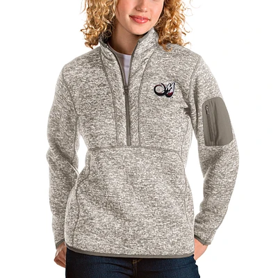 Women's Antigua Oatmeal Colorado Mammoth Fortune Half-Zip Pullover Jacket