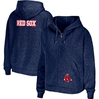 Women's WEAR by Erin Andrews Heather Navy Boston Red Sox Full-Zip Hoodie