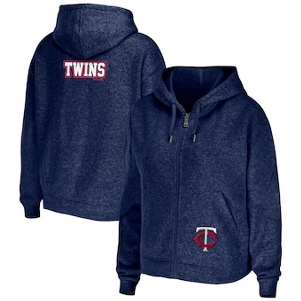 Women's WEAR by Erin Andrews Navy Minnesota Twins Full-Zip Hoodie