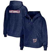 Women's WEAR by Erin Andrews Navy Washington Nationals Full-Zip Hoodie