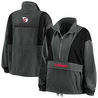 Women's WEAR by Erin Andrews Charcoal Cleveland Guardians Packable Half-Zip Jacket