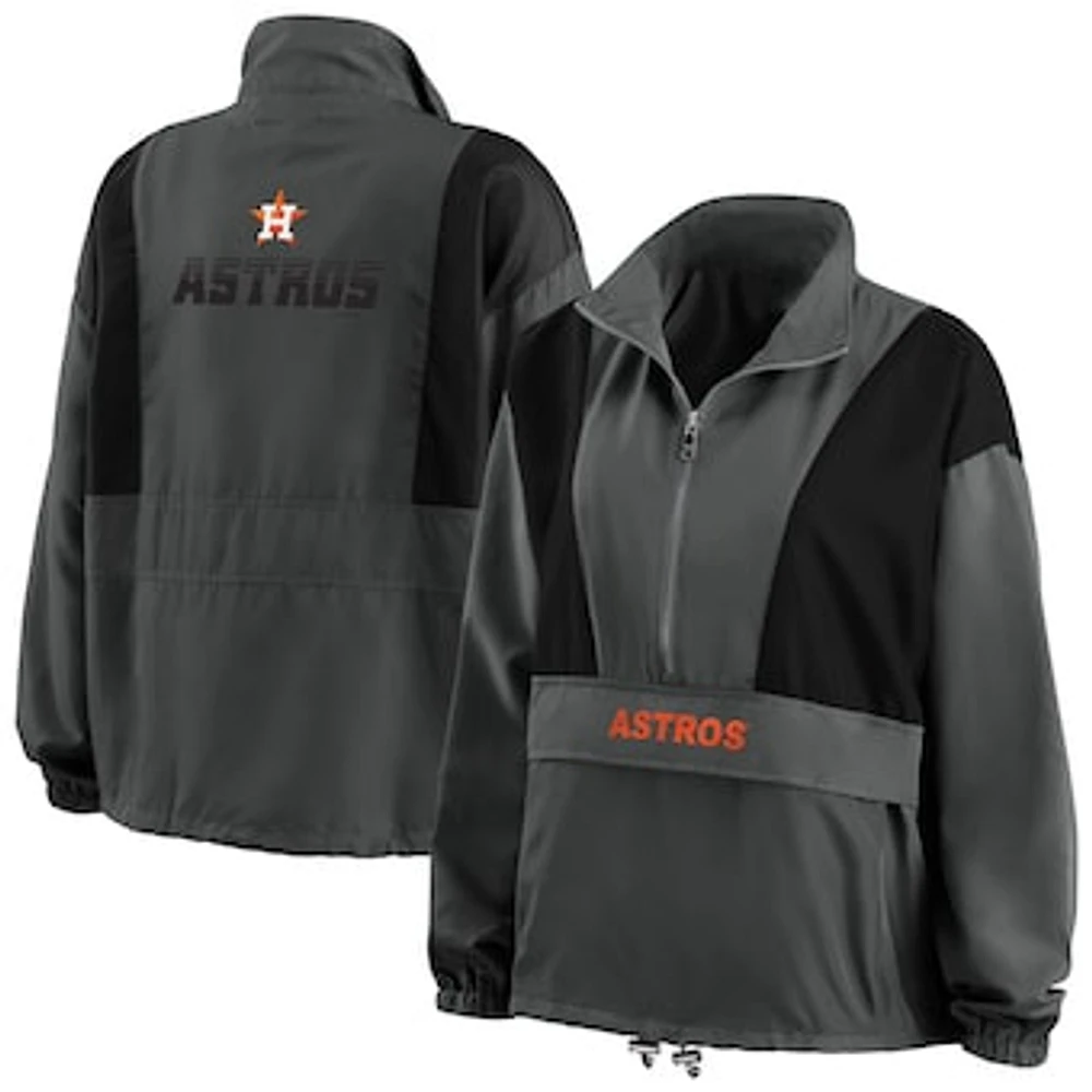 Women's WEAR by Erin Andrews Charcoal Houston Astros Packable Half-Zip Jacket